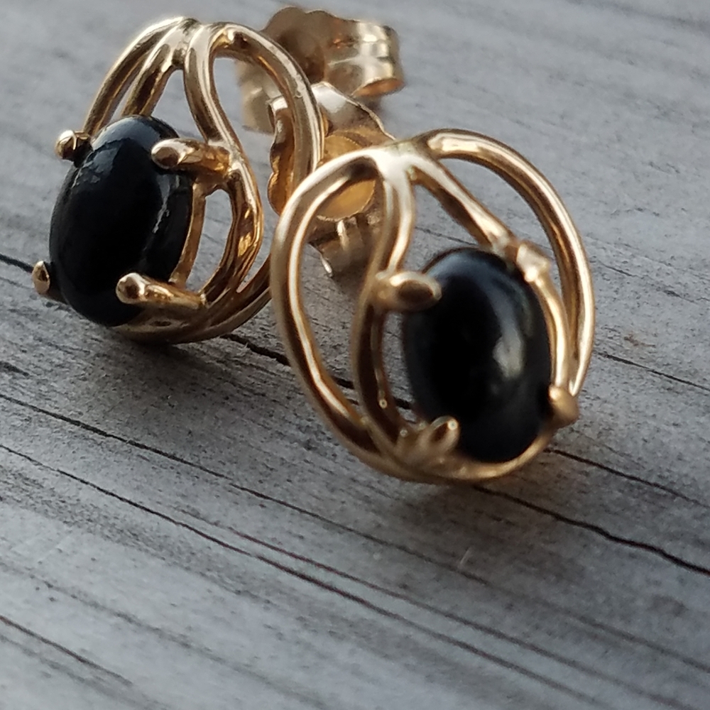 Maui divers 14k black coral earrings